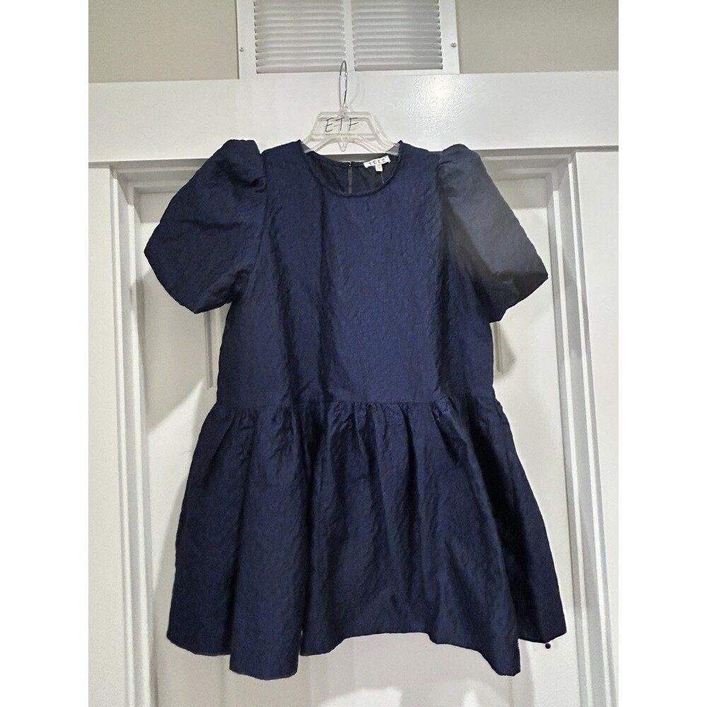 NWT TCEC Navy Blue Jacquard Mini Dress Sz Large Homecoming Wedding Cocktail